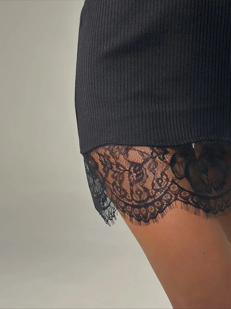 CNYISHE Lace Patchwork Camisoles Solid Sexy Club Women Dresses Fashion Skinny Hip Wrap Female Outfits Fitness Regular Casual | 2